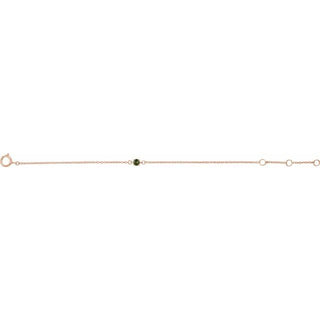 14K Rose Imitation Peridot Youth Birthstone 4 1/2-5 1/2" Bracelet