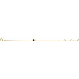14K Yellow Imitation Mozambique Garnet Youth Birthstone 4 1/2-5 1/2" Bracelet
