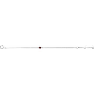 14K White Imitation Mozambique Garnet Youth Birthstone 4 1/2-5 1/2" Bracelet