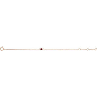 14K Rose Imitation Mozambique Garnet Youth Birthstone 4 1/2-5 1/2" Bracelet