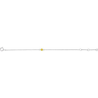 14K White Imitation Citrine Youth Birthstone 4 1/2-5 1/2" Bracelet