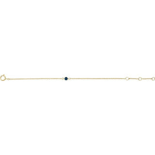 14K Yellow Imitation Blue Sapphire Youth Birthstone 4 1/2-5 1/2" Bracelet