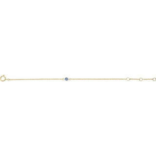 14K Yellow Imitation Aquamarine Youth Birthstone 4 1/2-5 1/2" Bracelet