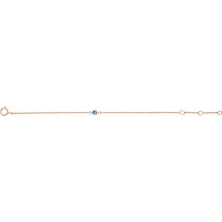 14K Rose Imitation Aquamarine Youth Birthstone 4 1/2-5 1/2" Bracelet