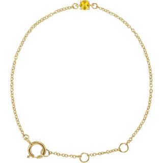 14K Yellow Imitation Citrine Youth Birthstone 4 1/2-5 1/2" Bracelet