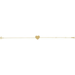 14K Yellow Engravable Heart 7-8" Bracelet