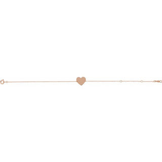 18K Rose Gold-Plated Sterling Silver Engravable Heart 7-8" Bracelet