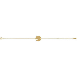 18K Yellow Gold-Plated Sterling Silver Engravable Pierced Heart Disc 7-8" Bracelet