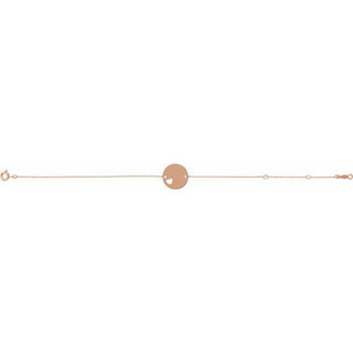 18K Rose Gold-Plated Sterling Silver Engravable Pierced Heart Disc 7-8" Bracelet