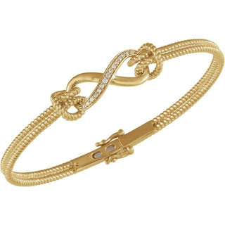 14K Yellow  1/8 CTW Natural Diamond Bangle 7 1/2â Bracelet