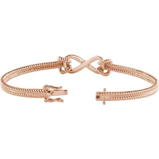 14K Rose  1/8 CTW Natural Diamond Bangle 7 1/2â Bracelet