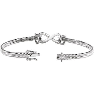 14K White  1/8 CTW Natural Diamond Bangle 7 1/2â Bracelet