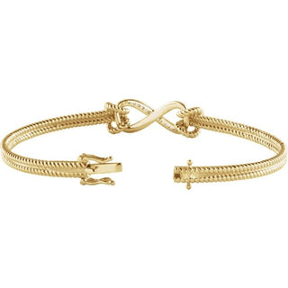 14K Yellow  1/8 CTW Natural Diamond Bangle 7 1/2â Bracelet