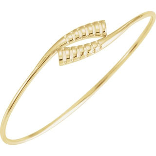 14K Yellow 16.5 mm Bypass Bangle 7" Bracelet