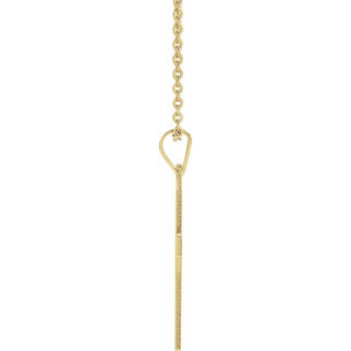 14K Yellow 18 x 12 mm Cross 18" Necklace