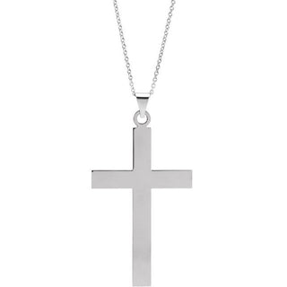 Sterling Silver 39 x 25 mm Cross 18" Necklace
