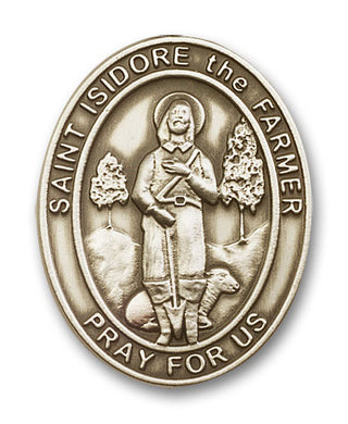 Gold Finish St Isidore the Farmer Visor Clip