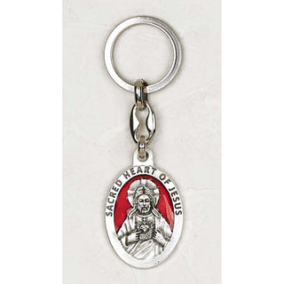 6-pack - Sacred Heart Oval Enameled Key Chain