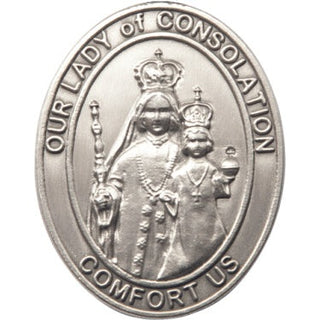 Silver Finish Our Lady of Consolation Visor Clip