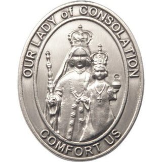 Silver Finish Our Lady of Consolation Visor Clip