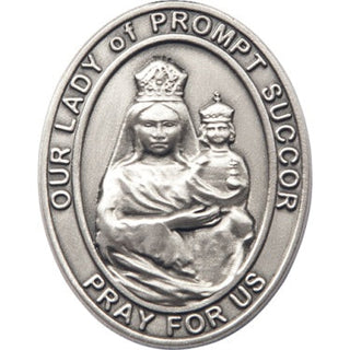 Silver Finish Our Lady of Prompt Succor Visor Clip