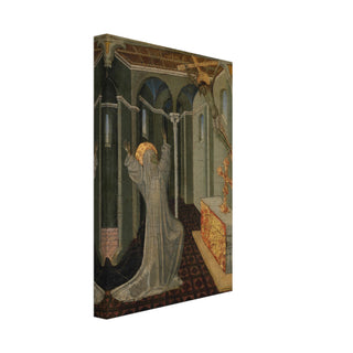 Kneeling Saint Before the Crucifix Canvas Print - view 4