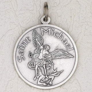 6-pack - Saint Michael Silver Tone 2-1/2 Inch Medal