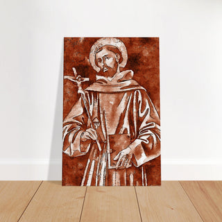 Franciscan Saint with Crucifix Sepia Canvas Print - view 7