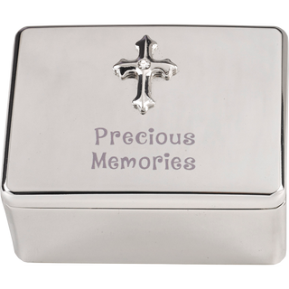 Silver Tone Rectangle Precious Memories Box