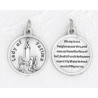 Bulk Lady of Fatima Silver Tone Round Medals
