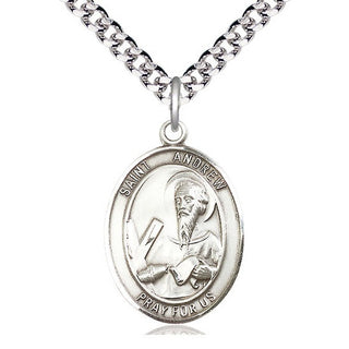 Sterling Silver Saint Andrew the Apostle Medal Catholic Jewelry Engraved Catholic Saint Jewelry