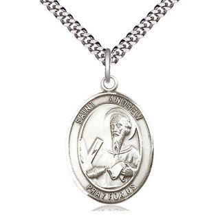 Sterling Silver Saint Andrew the Apostle Medal Catholic Jewelry Engraved Catholic Saint Jewelry
