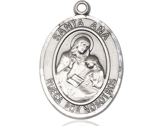 Sterling Silver Santa Ana Medal Catholic Jewelry Engraved Catholic Saint Jewelry