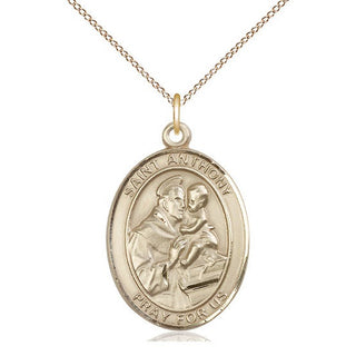 14kt Gold Filled Saint Anthony of Padua Medal Catholic Jewelry Engraved Catholic Saint Jewelry
