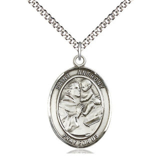 Pewter Saint Anthony of Padua Medal Catholic Jewelry Engraved Catholic Saint Jewelry