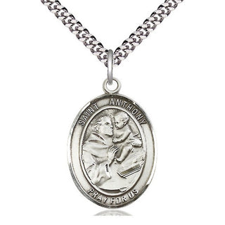 Pewter Saint Anthony of Padua Medal Catholic Jewelry Engraved Catholic Saint Jewelry