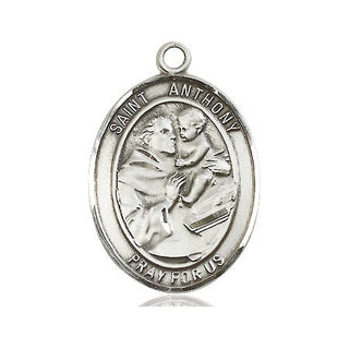 Pewter Saint Anthony of Padua Medal Engraved Catholic Saint Jewelry