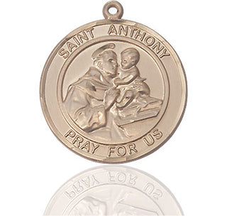 14kt Gold Filled Saint Anthony of Padua Medal Engraved Catholic Saint Jewelry