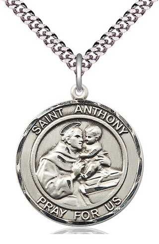 Pewter Saint Anthony of Padua Medal Catholic Jewelry Engraved Catholic Saint Jewelry