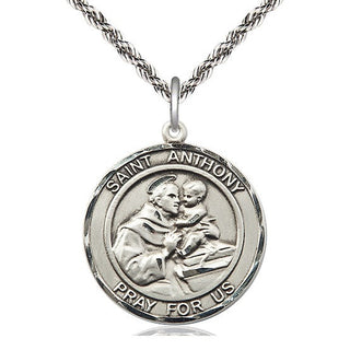 Sterling Silver Saint Anthony of Padua Medal Catholic Jewelry Engraved Catholic Saint Jewelry