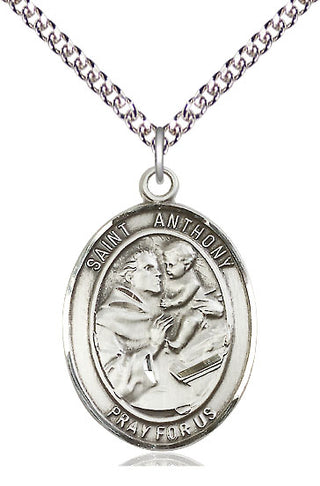 Sterling Silver Saint Anthony of Padua Medal Catholic Jewelry Engraved Catholic Saint Jewelry