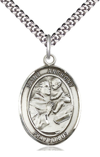 Sterling Silver Saint Anthony of Padua Medal Catholic Jewelry Engraved Catholic Saint Jewelry
