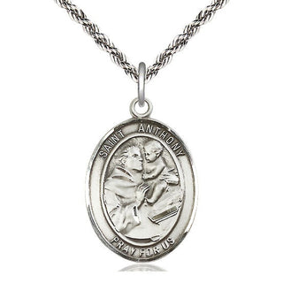 Sterling Silver Saint Anthony of Padua Medal Catholic Jewelry Engraved Catholic Saint Jewelry