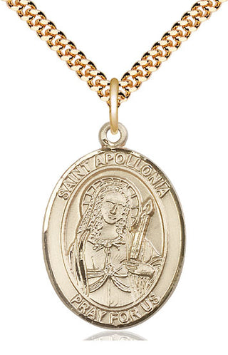 14kt Gold Filled Saint Apollonia Medal Catholic Jewelry Engraved Catholic Saint Jewelry