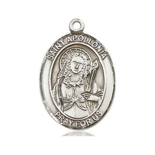 Pewter Saint Apollonia Medal Engraved Catholic Saint Jewelry