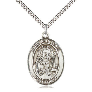 Pewter Saint Apollonia Medal Catholic Jewelry Engraved Catholic Saint Jewelry