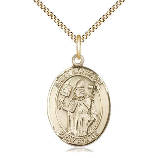 14kt Gold Filled Saint Boniface Medal Catholic Jewelry Engraved Catholic Saint Jewelry
