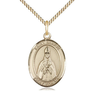 14kt Gold Filled Saint Blaise Medal Catholic Jewelry Engraved Catholic Saint Jewelry