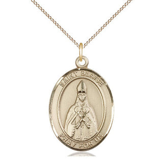 14kt Gold Filled Saint Blaise Medal Catholic Jewelry Engraved Catholic Saint Jewelry