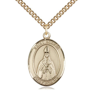 14kt Gold Filled Saint Blaise Medal Catholic Jewelry Engraved Catholic Saint Jewelry